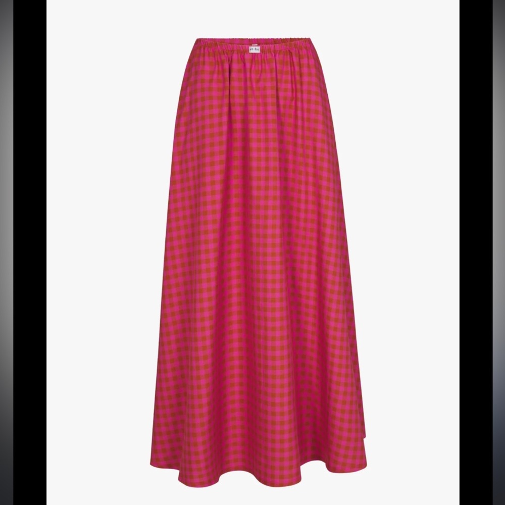 Rat Boi Gingham Maxi Skirt in Anthurium